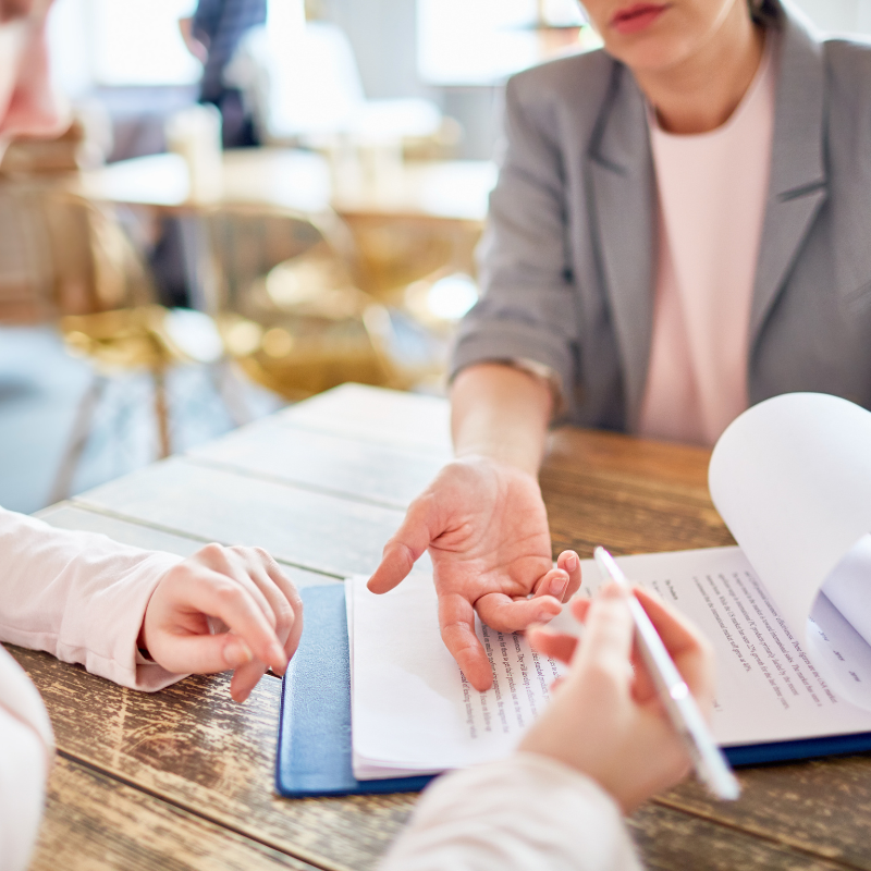 annual business report forms being completed