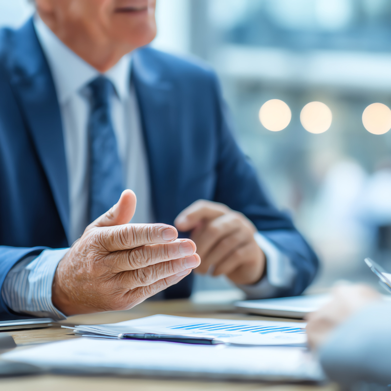 tax consultant reviewing strategy with business owner